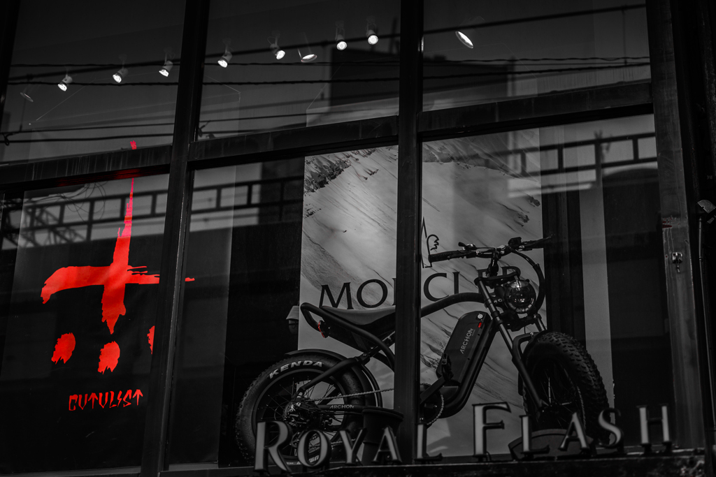 Red on black