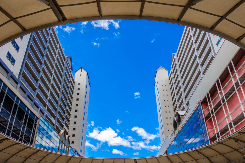 Sky between buildings