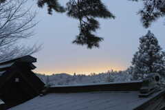 Snowy sunrise