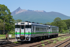 快晴の大沼駅にて