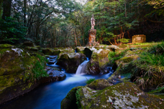 夕暮れの城水渓谷