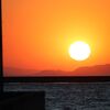 防波堤から見た夕日