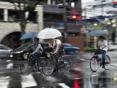 自転車と傘