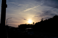 夕焼けに照らされる雲たち