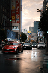 小雨夕日