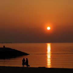 りんくうビーチからの夕日