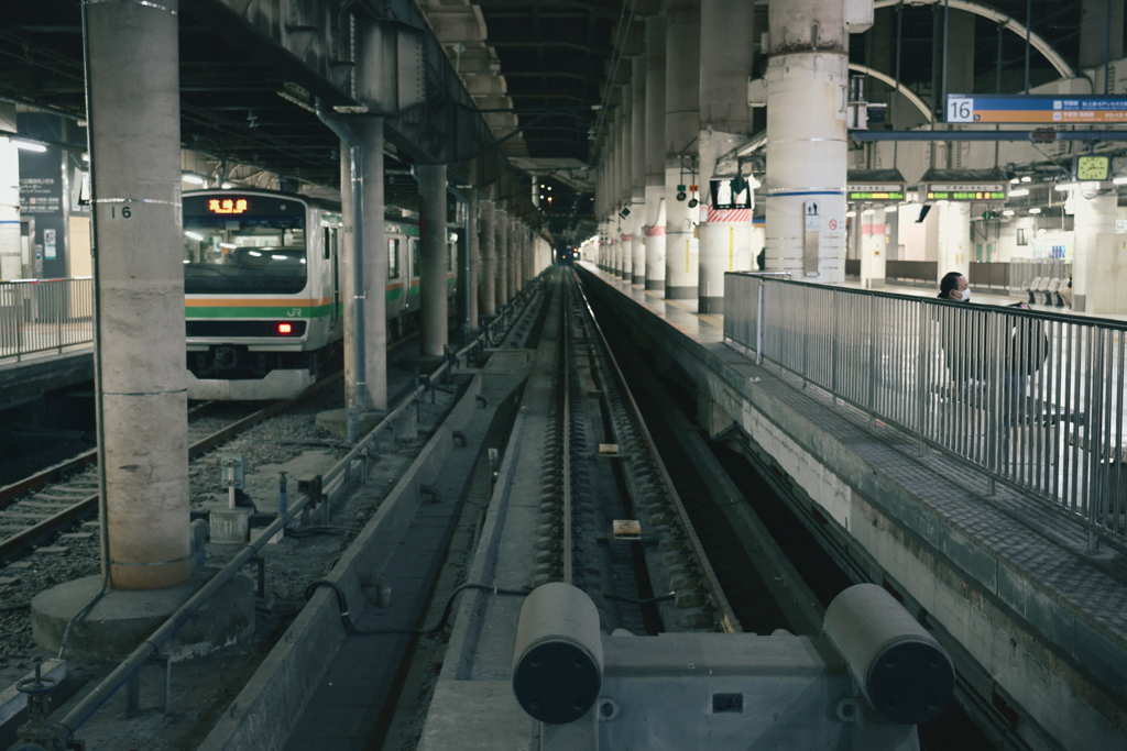 上野駅、低いホームに到着します05