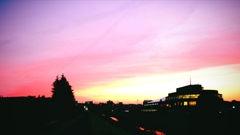川沿いの夕焼け