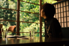 蕎麦屋で