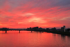 大淀川の夕焼け - ⑤
