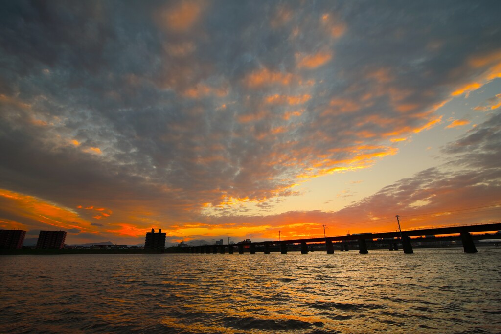 大淀川の夕焼け