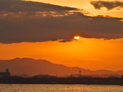 雲から出てきた太陽