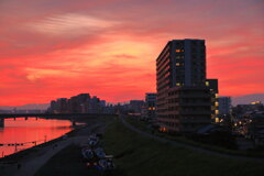 大淀川の夕焼け - ⑥