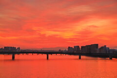 大淀川の夕焼け - ④