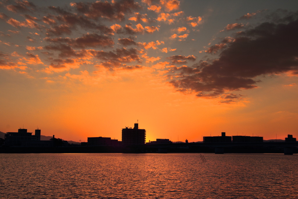 河口の夕日 - ③