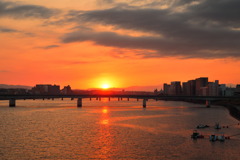 川の夕焼け (大淀川) - ②