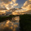 新別府川の夕焼け - ①