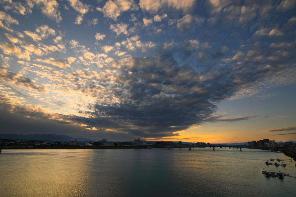 大淀川の夕暮れ - ①