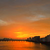 川の夕暮れ (日没後)