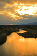 三財川の夕焼け - ③