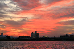 川の夕焼け - ②