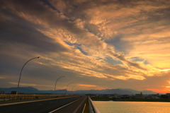 赤江大橋からの夕焼け - ②