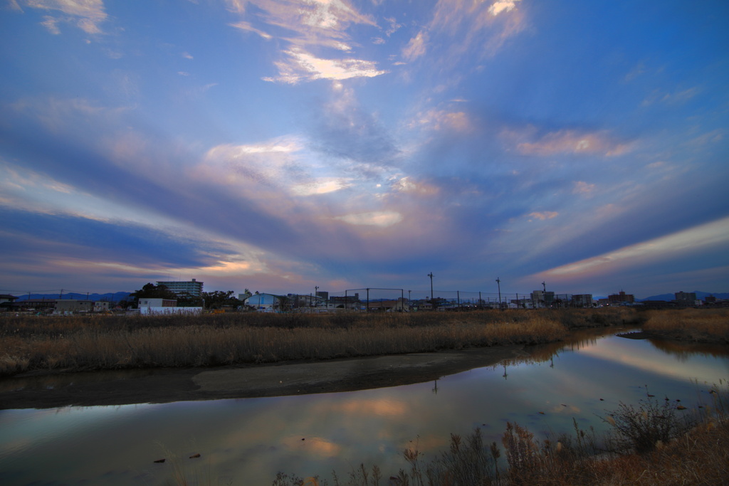 新別府川の夕暮れ - 2