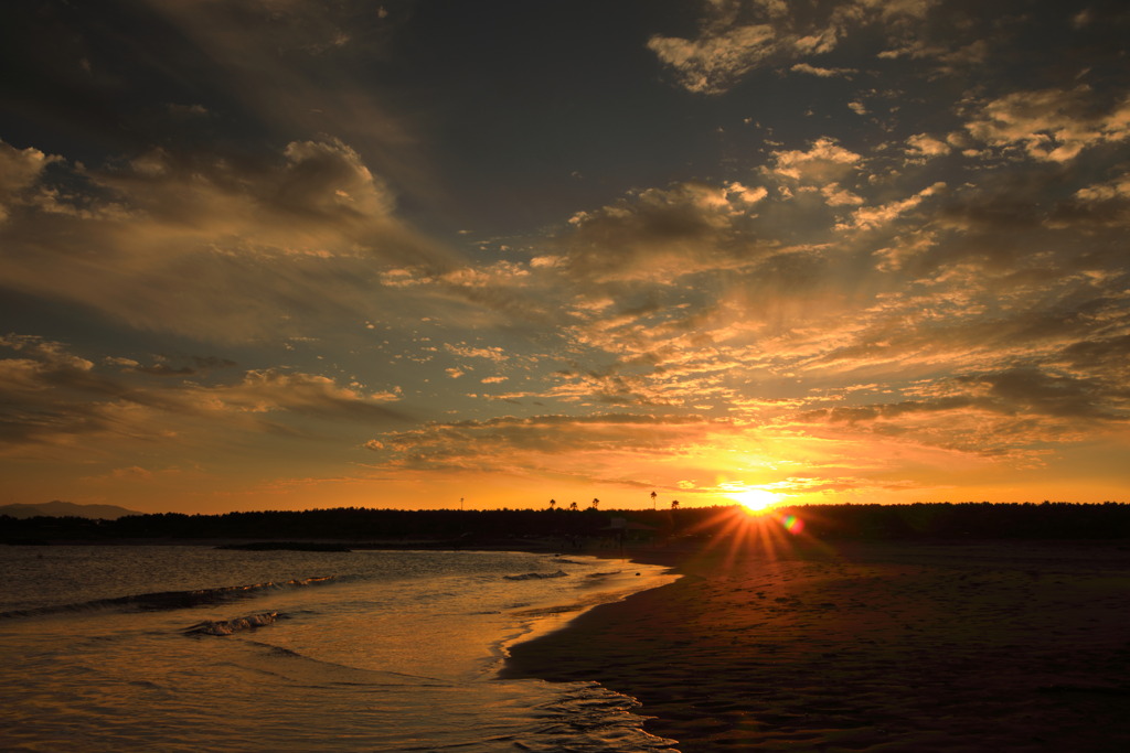 臨海公園の夕日- ③
