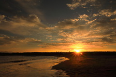 臨海公園の夕日- ③