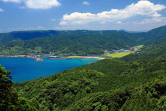 岬から見る都井漁港