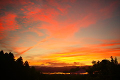 霧島を望む夕焼け - ①