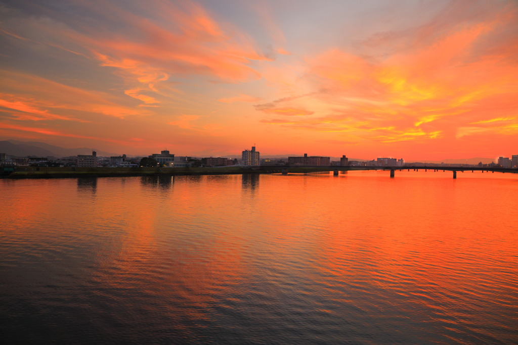 大淀川の夕焼け - ③