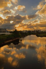 新別府川の夕焼け - ②