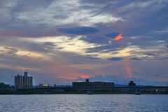大淀川の夕焼け (日没後) - ③