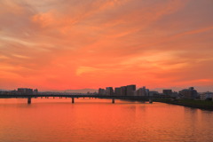 大淀川の夕焼け - ②