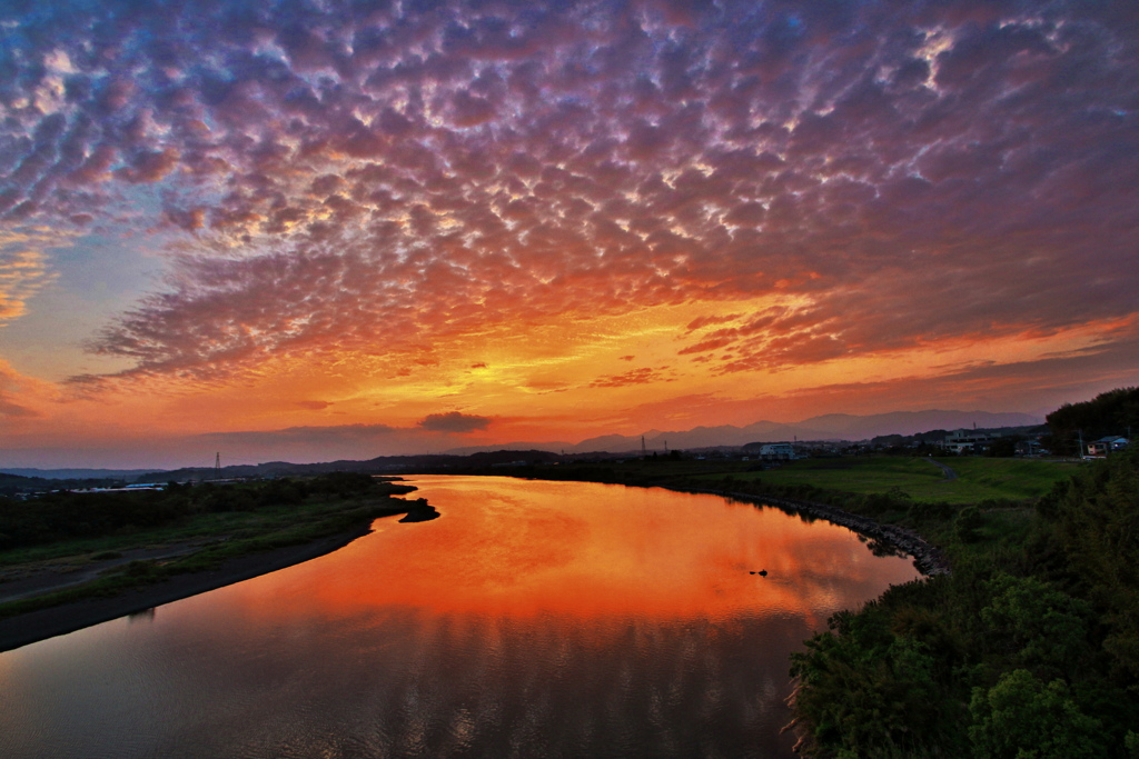 相生橋の夕焼け - ①