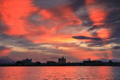 大淀川の夕焼け (日没後) - ⑥