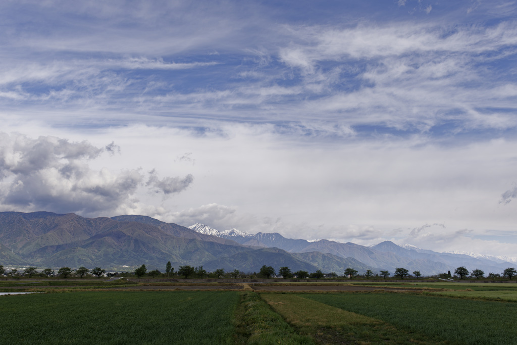 お山の雪も溶けかけ