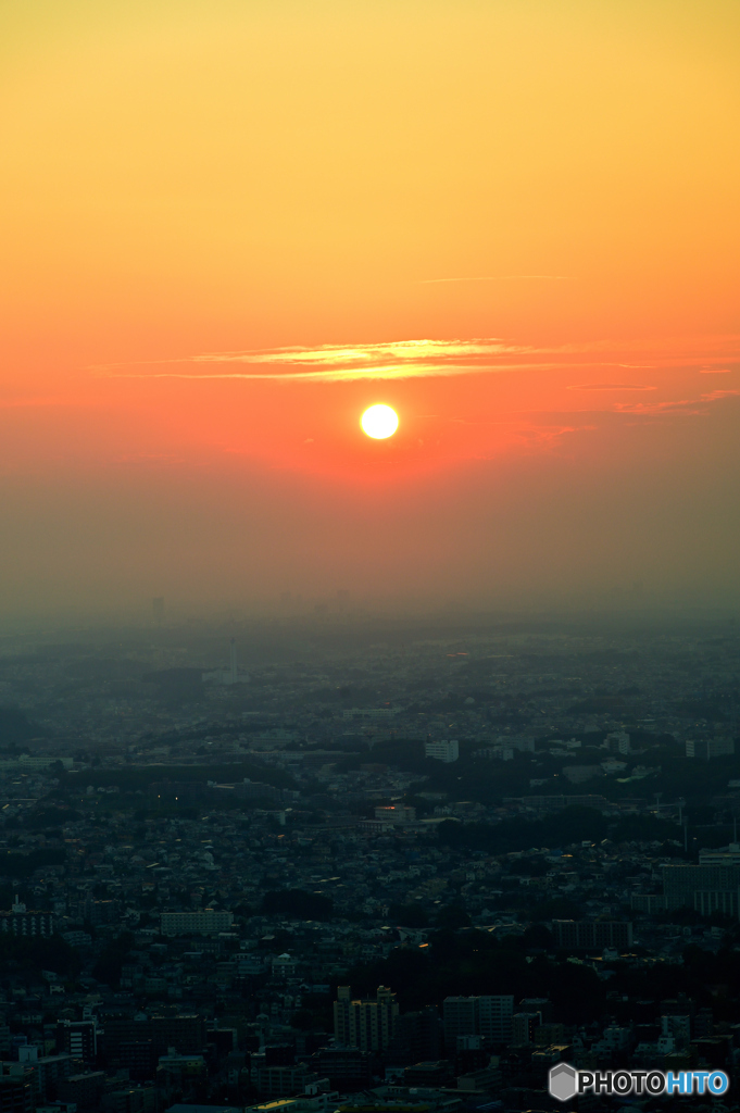 SkyGardenから夕焼けを眺める