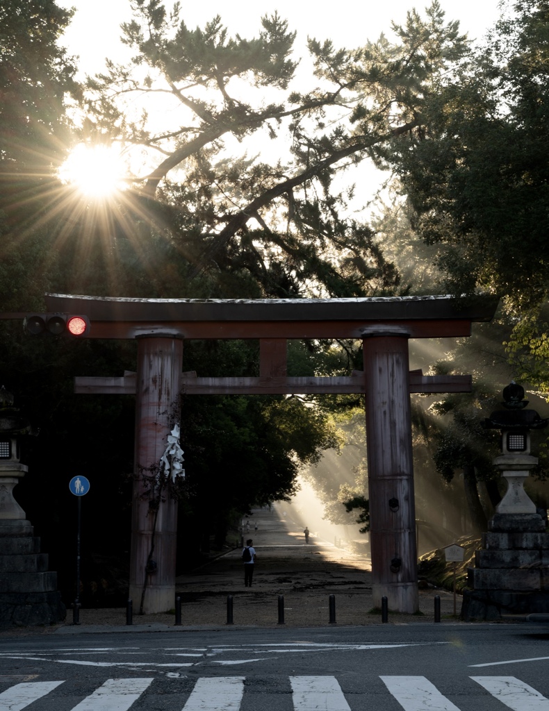 朝日と