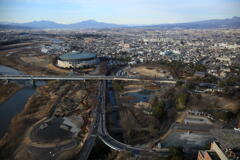 群馬県庁より望む日本トーターグリーンドーム前橋