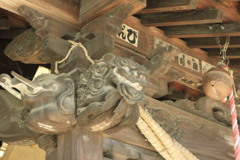榛名神社　木鼻彫刻　獅子鼻　獏鼻　