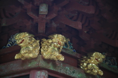 榛名神社神宝殿　木鼻　獅子鼻
