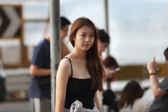 夕焼けの美女