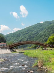 奈良井川と木曽の大橋