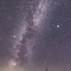 クリスマスツリーの木と天の川