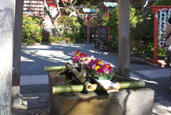 御手洗の花飾り