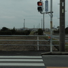 曇天と赤信号