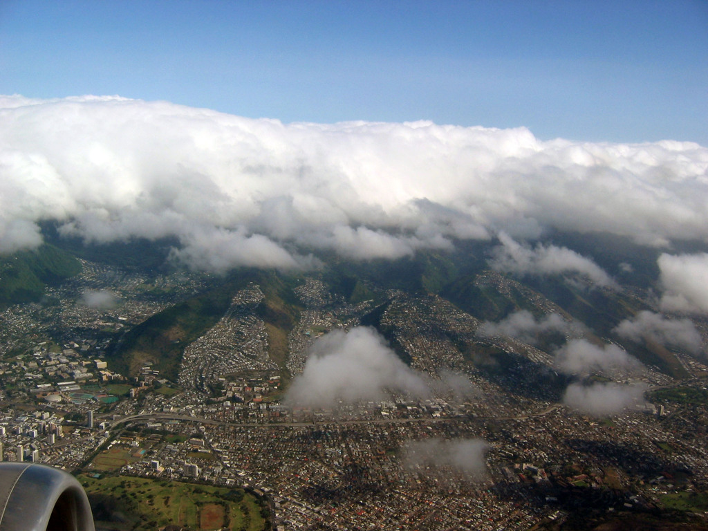 飛行機からの景色（ハワイにて）