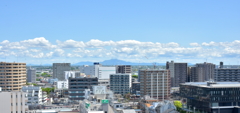 筑波山系に夏雲のカーテン
